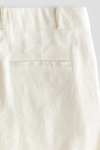 Wide-Leg Linen-Blend Dress Pants