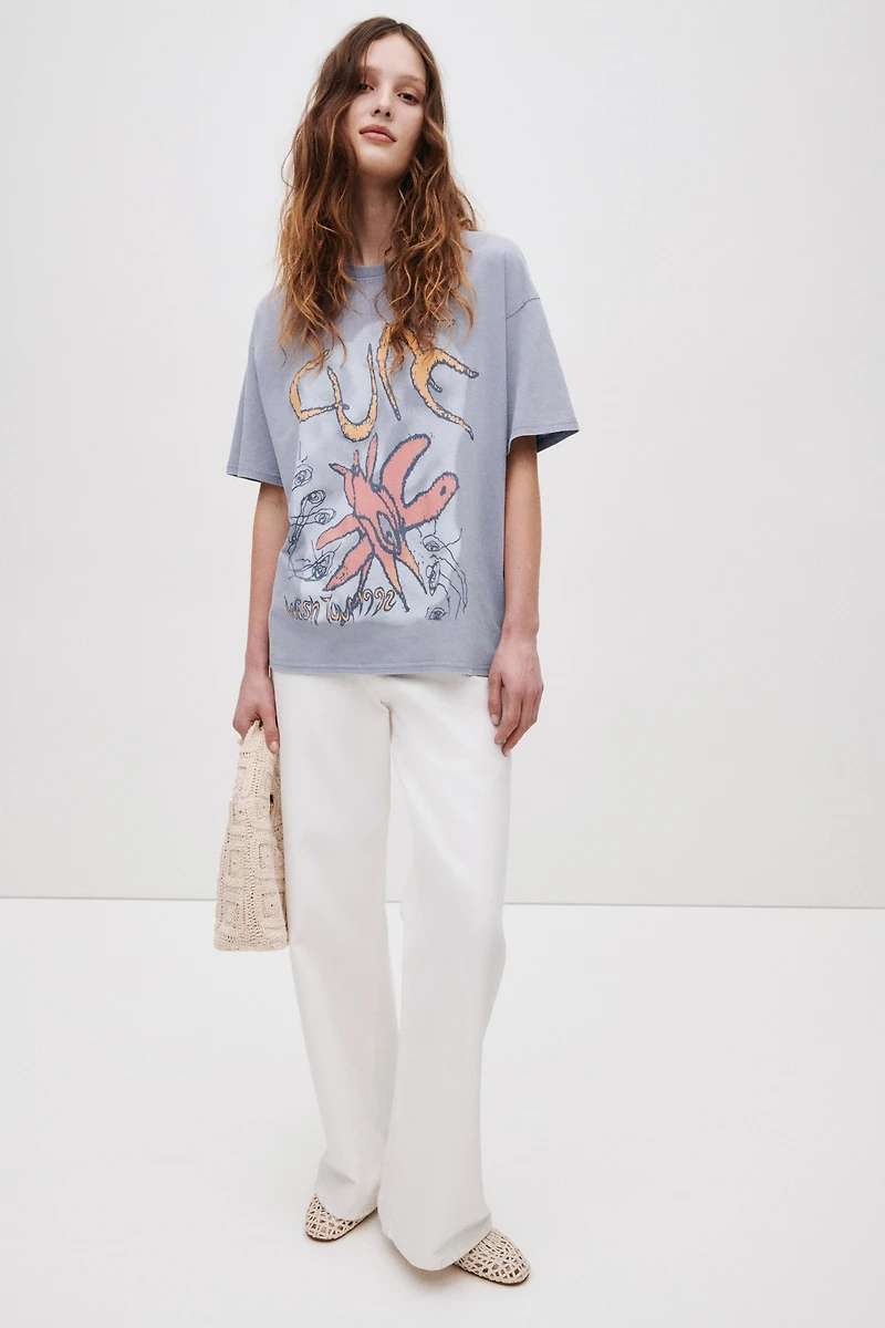 Oversized T-Shirt with Printed Motif
