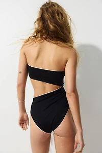 Costume de bain bandeau coussiné échancré