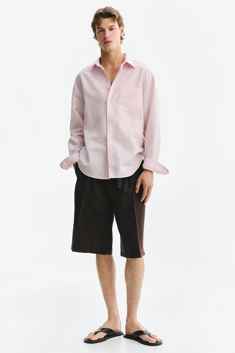 Relaxed-Fit Linen-Blend Shirt
