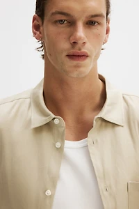 Easy-Care Regular-Fit Linen-Blend Shirt