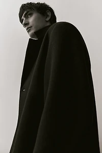 Manteau près du corps en laine mélangée