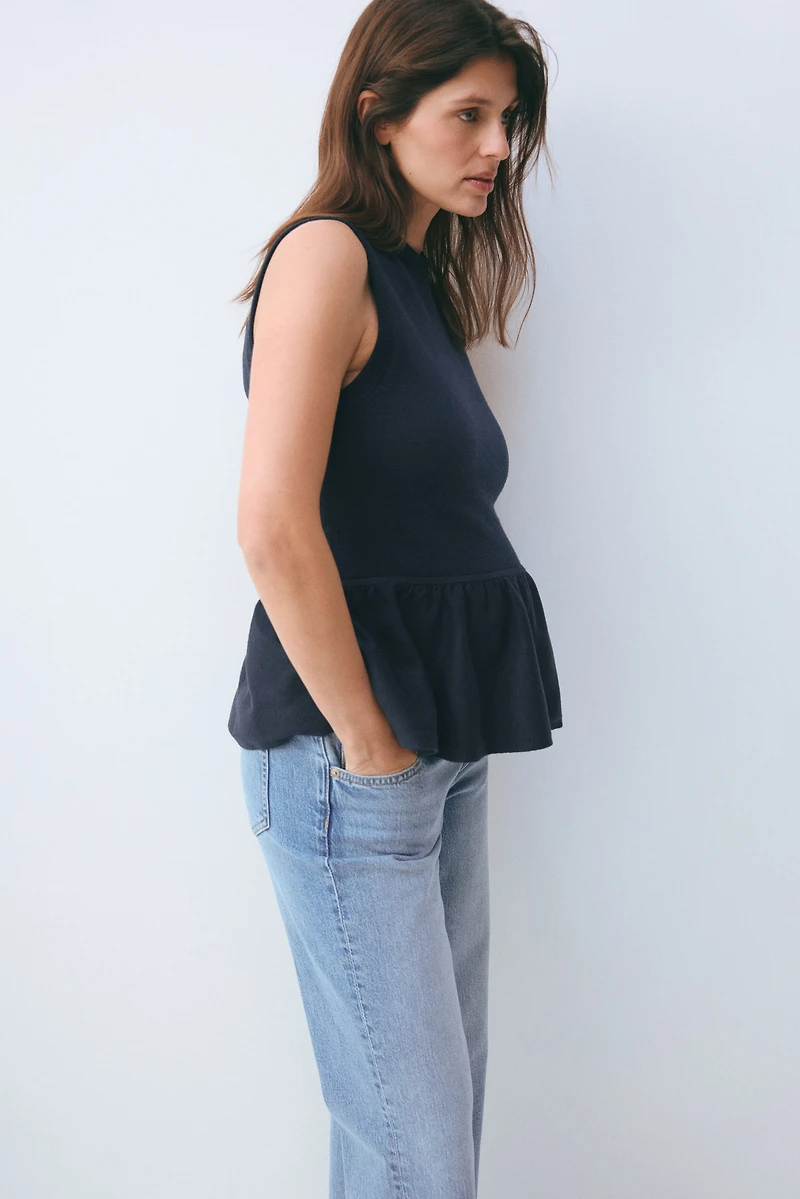 Haut MAMA péplum en fin tricot