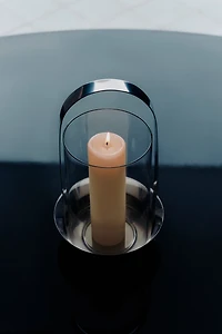 Small Glass Hurricane Candle Holder