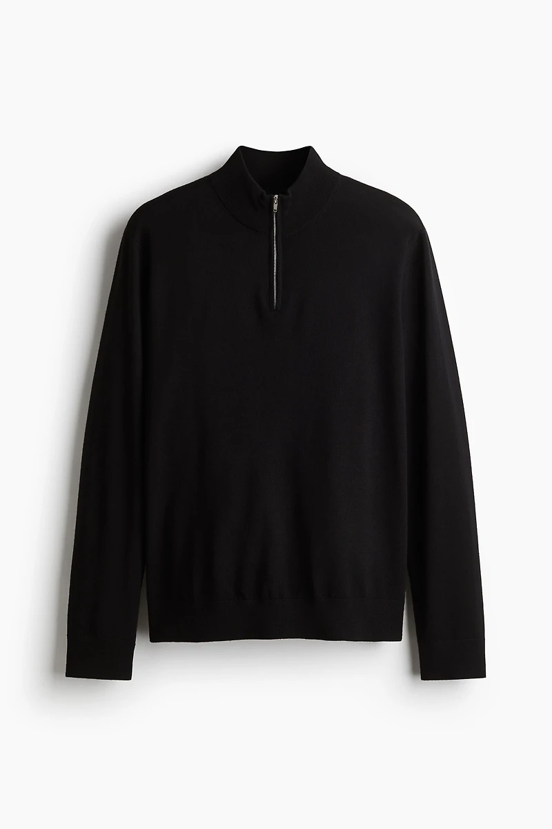 Regular-Fit Half-Zip Merino Wool Sweater