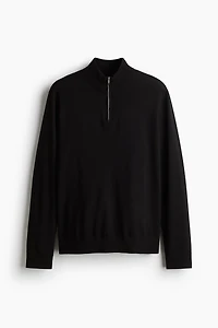 Regular-Fit Half-Zip Merino Wool Sweater