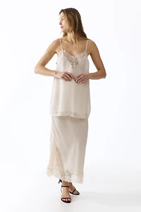 MAMA Lace-Trimmed Camisole Top
