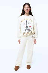 Wide Brushed-Inside Joggers