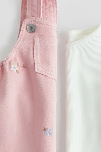 2-Piece Overall Dress and Top Set
