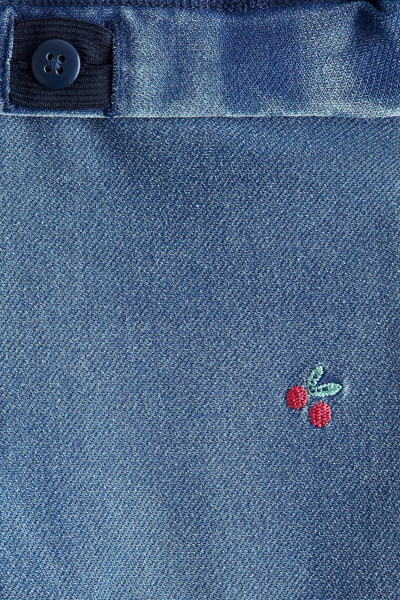 Pantalon taille élastique évasé en denim