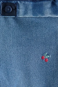 Pantalon taille élastique évasé en denim