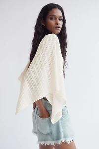 Textured-Knit Cape Top