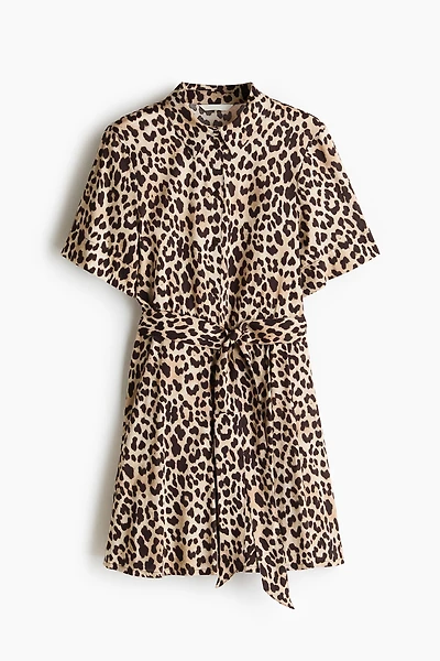 Tie-Belt Shirt Dress