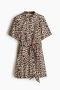 Tie-Belt Shirt Dress