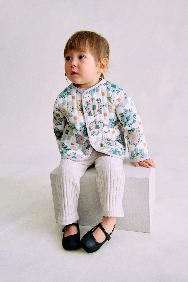 Quilted Patchwork-Print Jacket