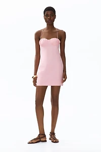 Robe à bretelles fines en lin mélangé