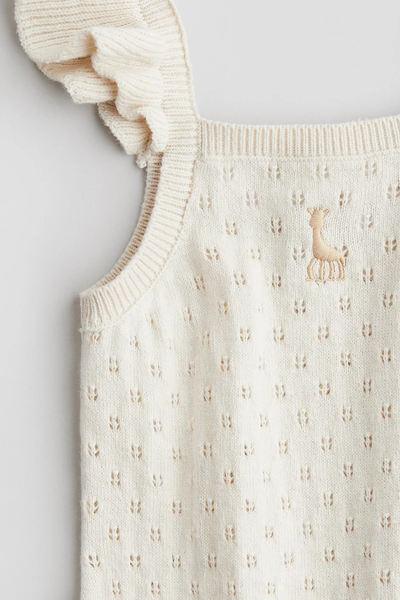 Pointelle-Knit Romper Suit