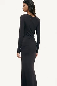 Tie-Detail Jersey Dress