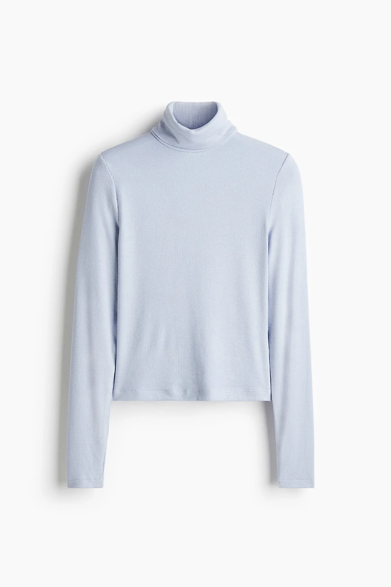 Haut col roulé côtelé