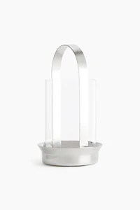 Small Glass Hurricane Candle Holder