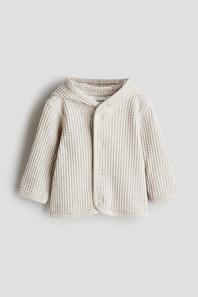 Waffled Cotton Cardigan