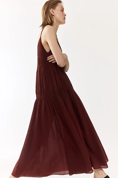 Robe plissé à bretelles fines