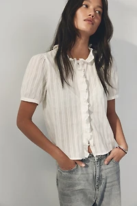 Blouse volantée en coton