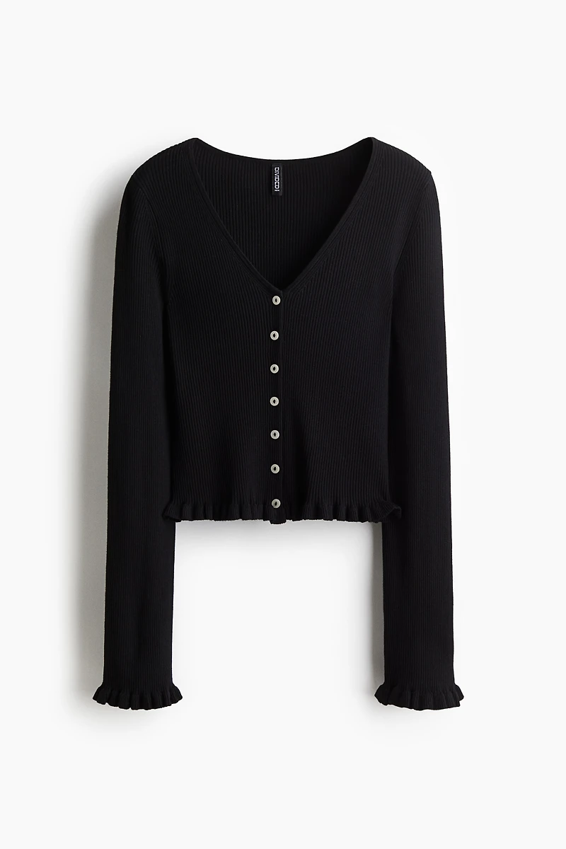 Ruffle-Trimmed Cardigan