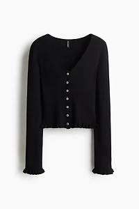 Ruffle-Trimmed Cardigan