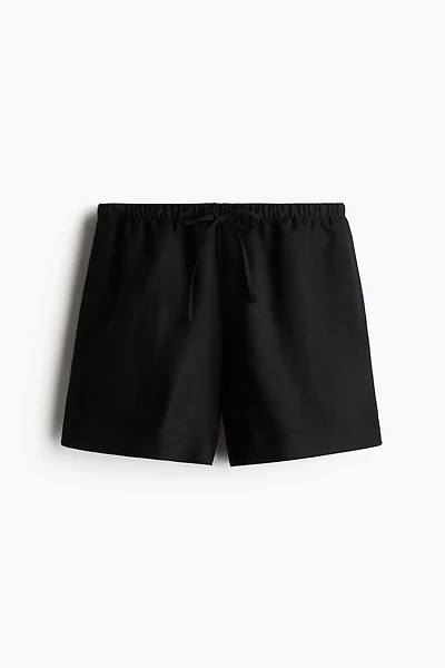 Linen-Blend Drawstring Shorts