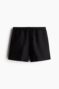 Linen-Blend Drawstring Shorts