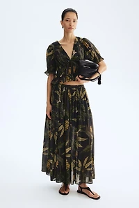 Viscose-Blend Gathered Top