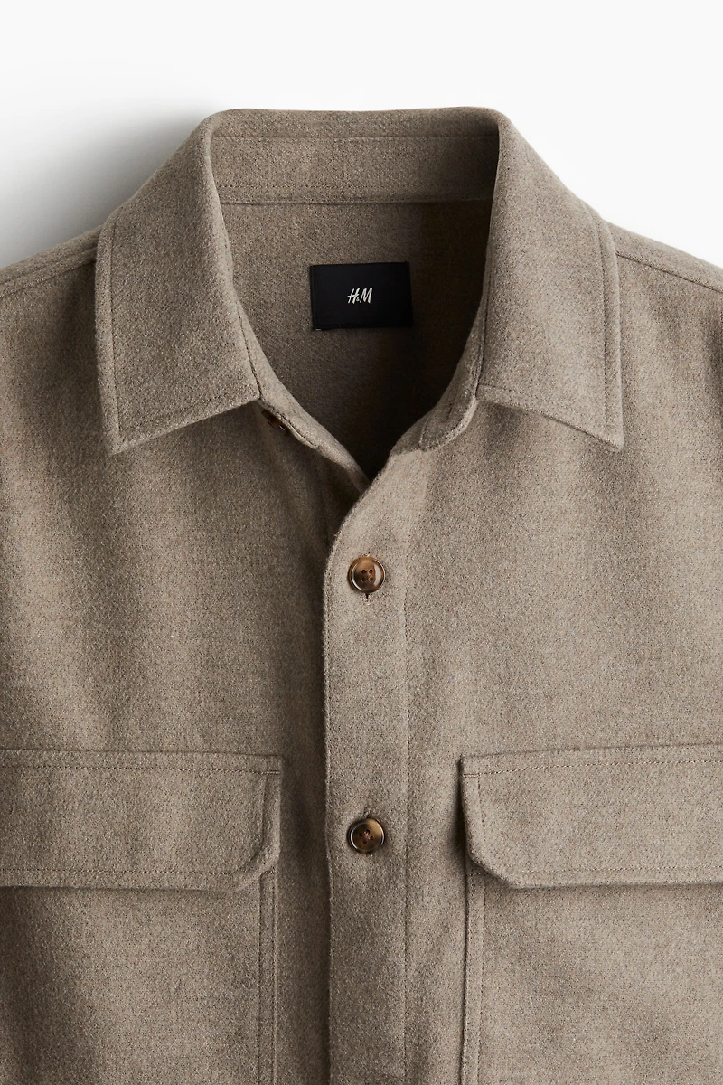 Regular Fit Felted Overshirt