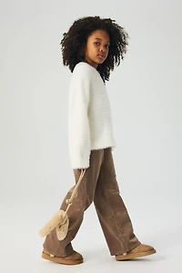 Pantalon large en velours de coton côtelé