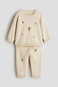 Ensemble 2 pièces en coton avec détails brodés