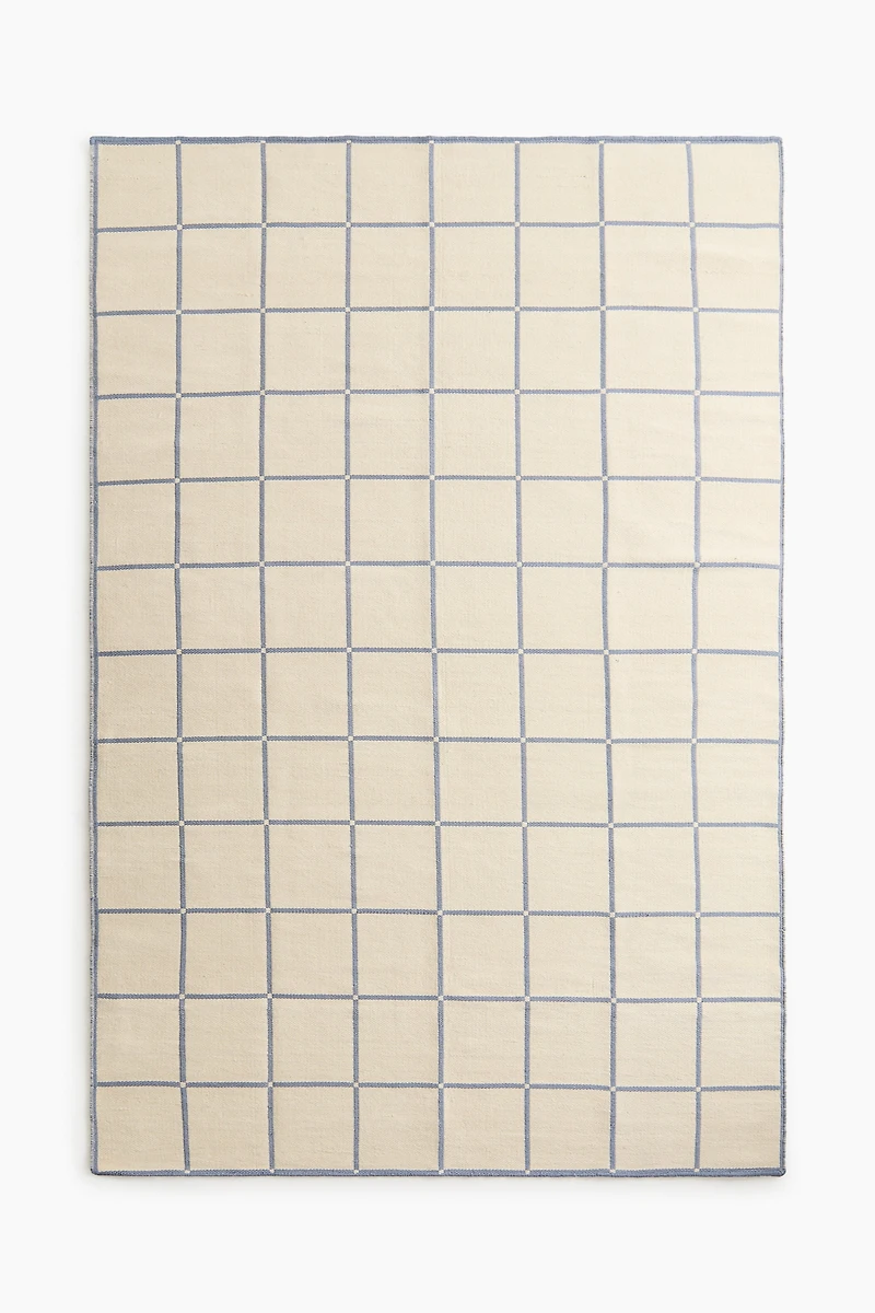 Grand tapis réversible en laine mélangée