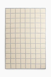 Grand tapis réversible en laine mélangée