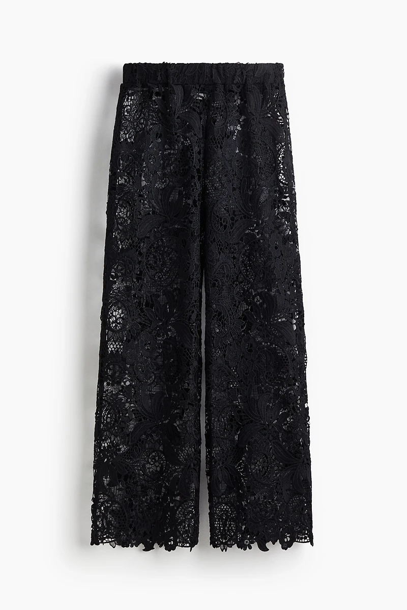 Wide-Leg Lace Pants