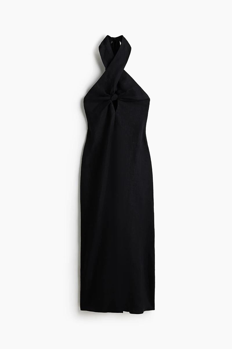 Robe dos nu en lin