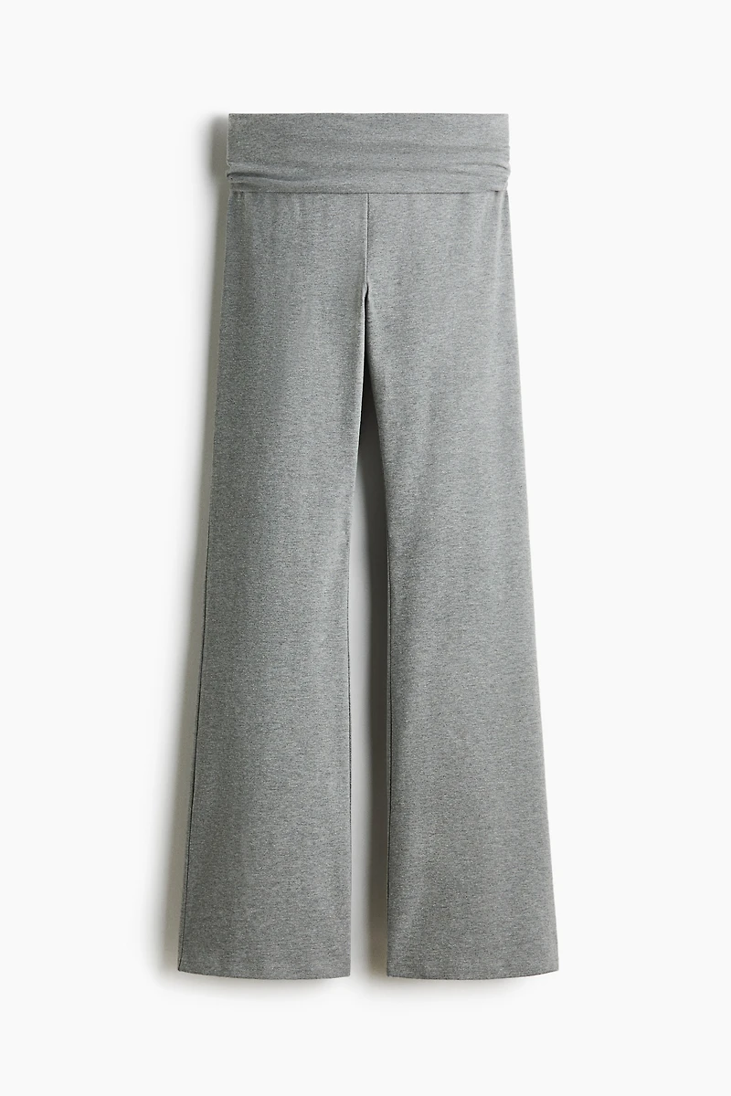 Foldover-Waist Cotton Pants