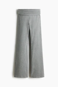 Foldover-Waist Cotton Pants