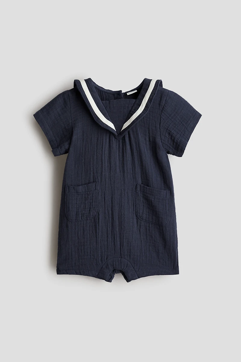Muslin Sailor Romper Suit