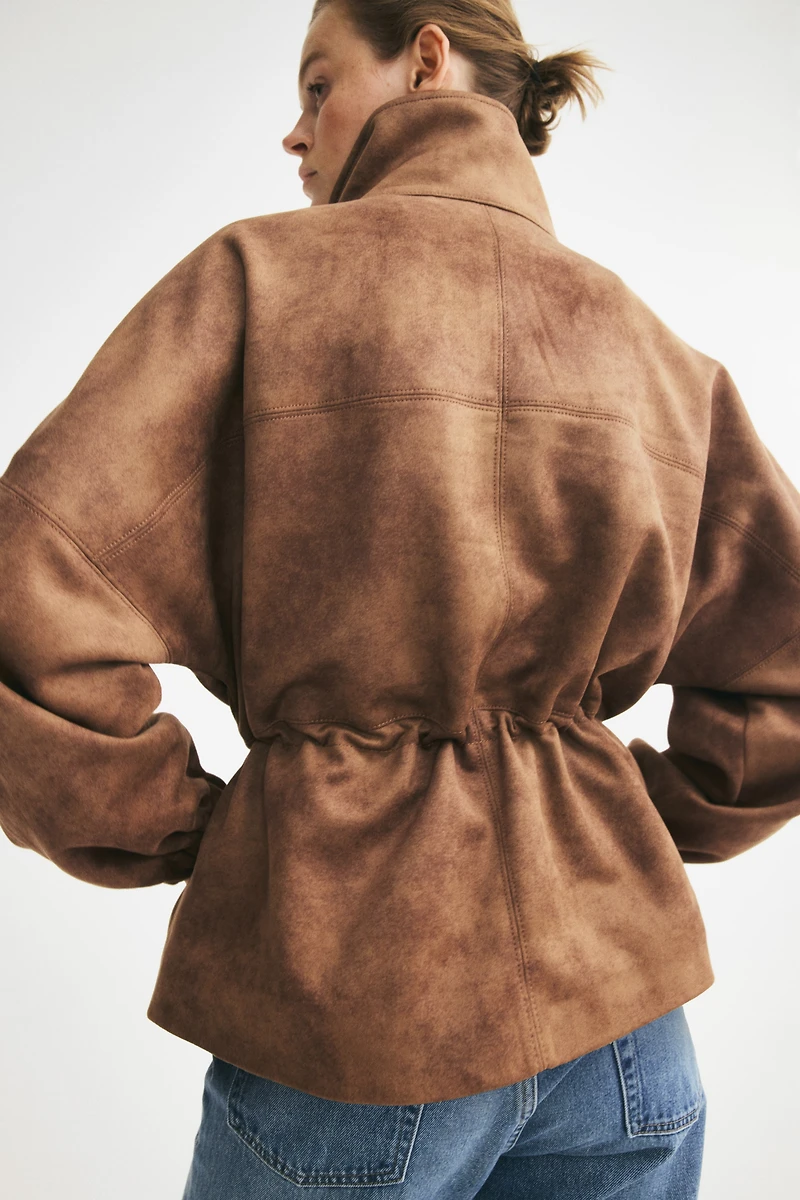 Oversized Drawstring-Waist Jacket