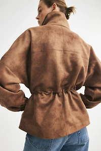 Oversized Drawstring-Waist Jacket