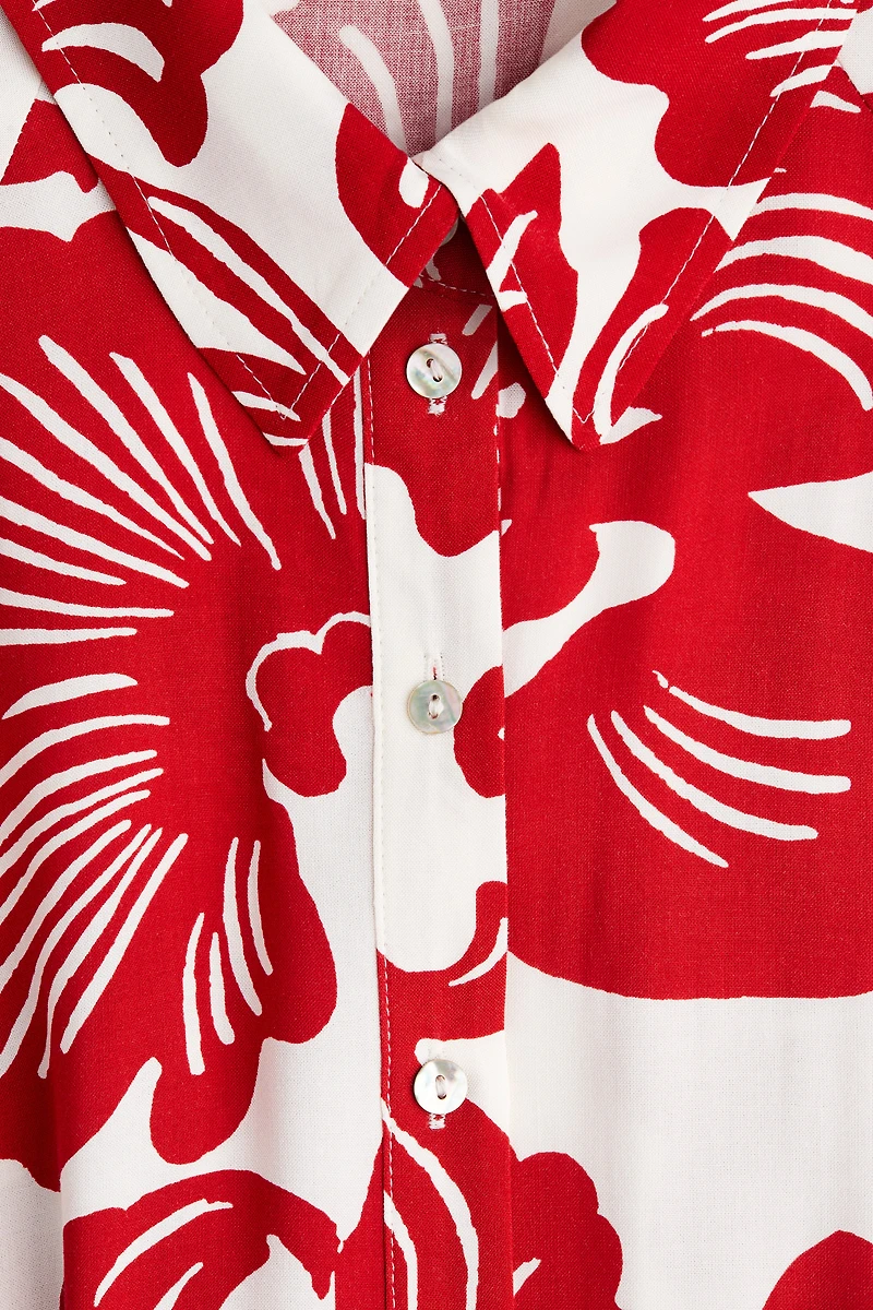 Robe chemisier avec ceinture à nouer