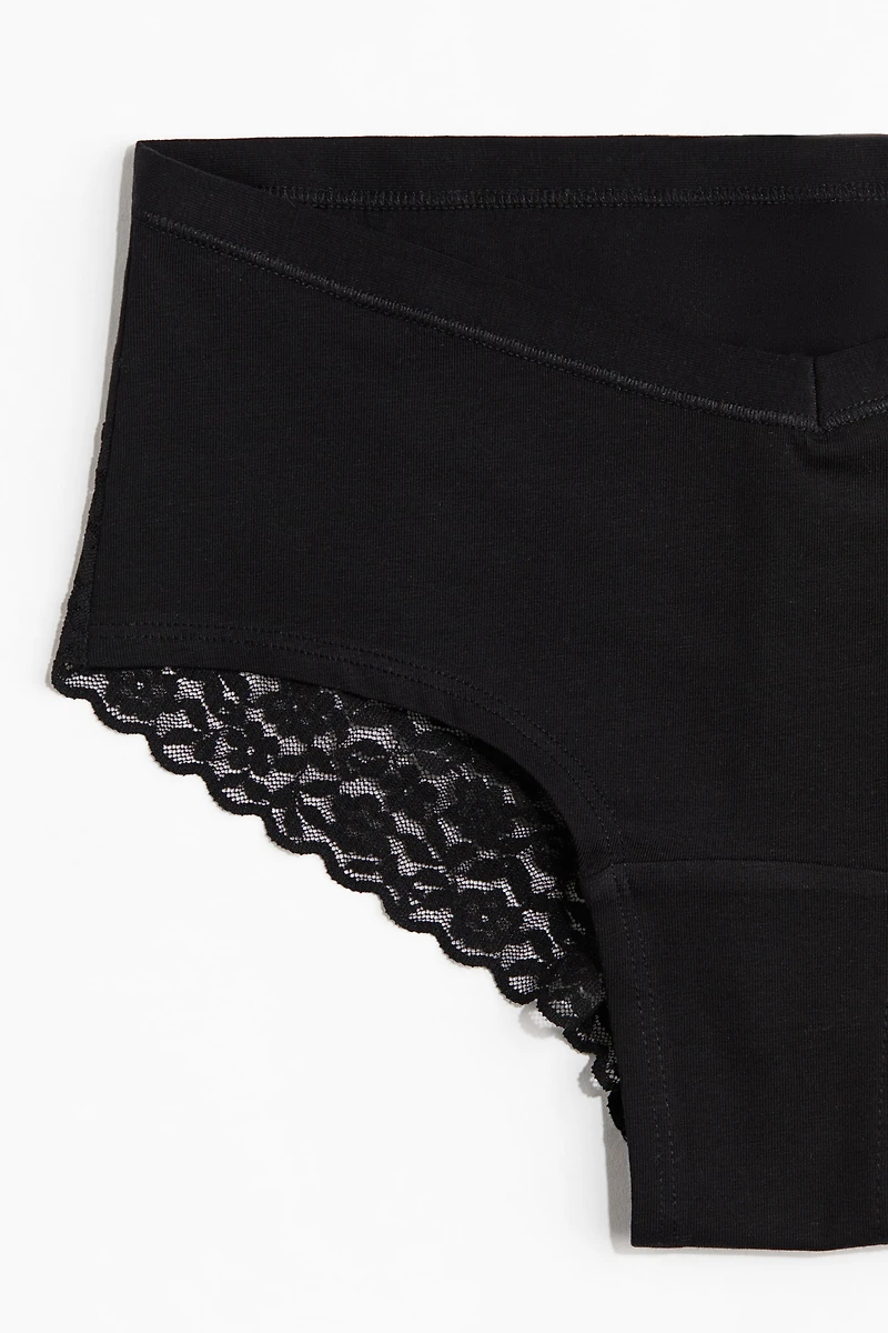 MAMA 5-pack lace-trimmed cotton hipster briefs