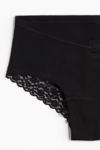 MAMA 5-pack lace-trimmed cotton hipster briefs
