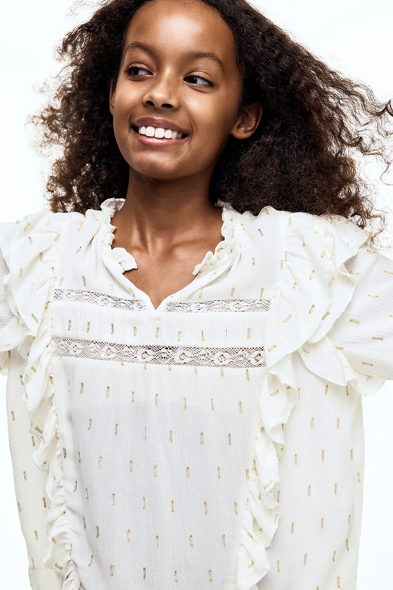 Ruffle-Trimmed Blouse