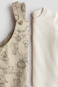 Ensemble 2 pièces salopette et T-shirt
