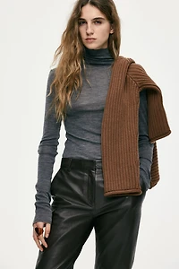 Wool Turtleneck Top